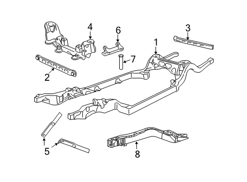 2004 Mercury Grand Marquis Frame & Components Diagram 1 - Thumbnail