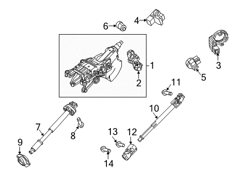 2014 Ford Mustang Steering Lock Diagram for AA8Z-3F527-A
