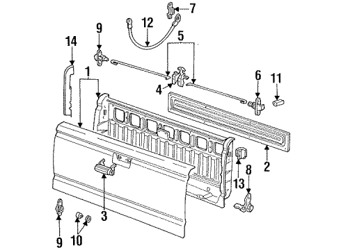 1996 Ford Ranger Tail Gate, Body Diagram 2 - Thumbnail