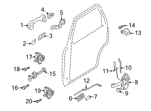 2008 Mercury Mariner Rear Door Diagram 7 - Thumbnail