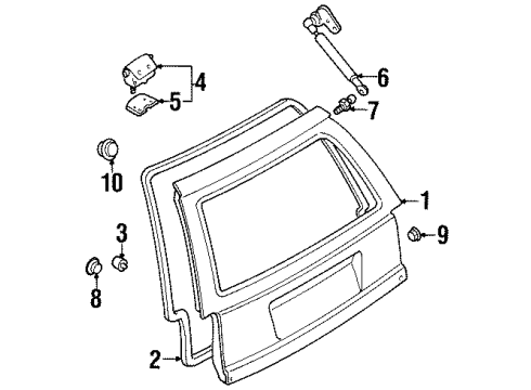 1998 Mercury Tracer Trunk, Body Diagram 1 - Thumbnail
