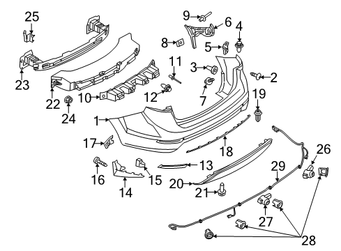 2016 Ford Fiesta Bumper Cover, Rear Diagram for D2BZ-17906-BC