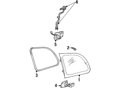 1996 Ford Windstar Quarter Window Diagram 3 - Thumbnail