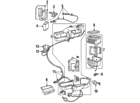 1985 Lincoln Continental A/C Evaporator & Heater Components Diagram 2 - Thumbnail
