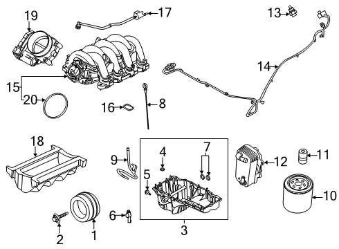 2021 Ford F-350 Super Duty Engine Parts & Mounts, Timing, Lubrication System Diagram 3 - Thumbnail