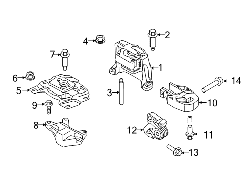 2021 Ford Transit Connect Engine & Trans Mounting Diagram