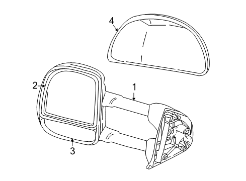 2002 Ford Excursion Outside Mirrors Diagram 2 - Thumbnail