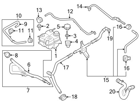 2024 Ford Mustang Reservoir Hose Diagram for PR3Z-8C289-D