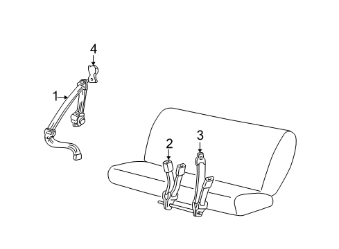 2004 Ford Excursion Rear Seat Belts Diagram 2 - Thumbnail