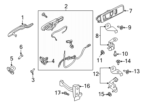 2020 Ford Explorer Rear Door - Lock & Hardware Diagram
