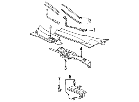 1994 Mercury Cougar Wiper & Washer Components Diagram
