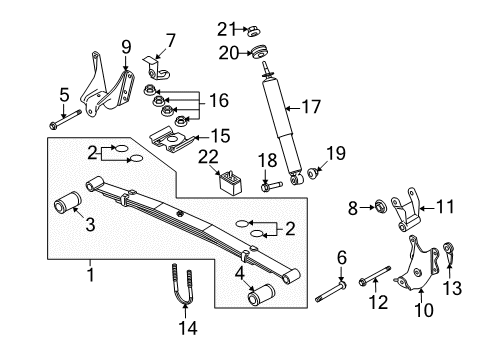 2013 Ford E-350 Super Duty Shackle Bushing, Rear Diagram for EOTZ-5781-B