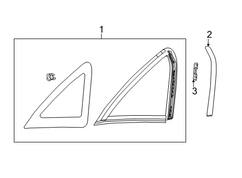 2017 Ford Focus Quarter Panel - Glass & Hardware Diagram 3 - Thumbnail