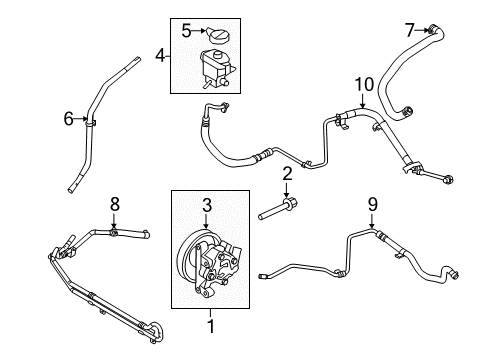 2012 Ford Edge Power Steering Return Hose Diagram for CT4Z-3691-C