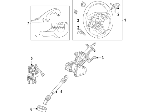 2022 Ford Bronco Sport Steering Wheel Diagram for M1PZ-3600-JA