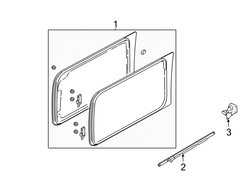 2005 Ford Expedition Quarter Panel - Glass & Hardware Diagram