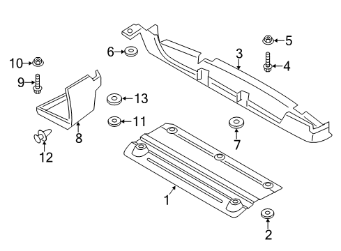 2018 Ford Fusion Rear Floor & Rails Diagram