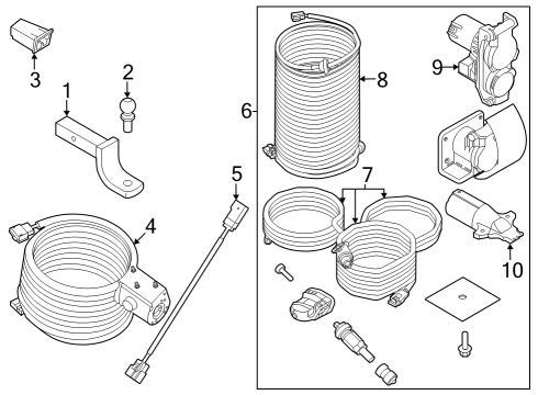 2022 Ford F-150 Lightning Trailer Hitch Components Diagram