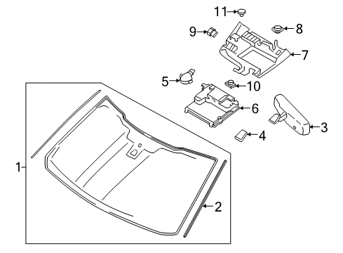2019 Ford Expedition Windshield Glass Diagram