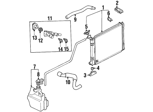 2000 Ford Escort Radiator & Components Diagram