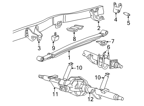 2000 Ford Excursion Spring Bracket, Front Diagram for YC3Z-5775-AB