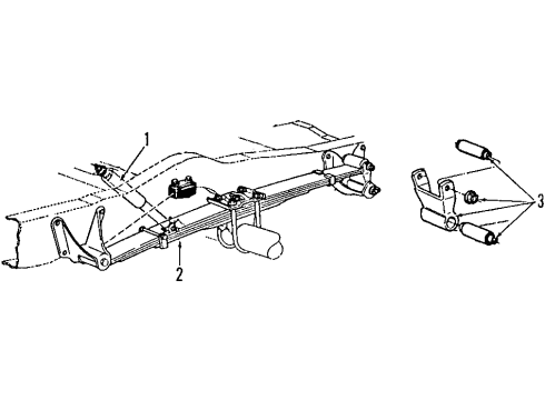1999 Ford E-250 Econoline Shock Absorber, Rear Diagram for BU2Z-18V125-G
