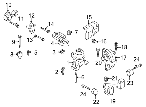 2009 Mercury Milan Transmission Mount Bracket, Driver Side Diagram for 6E5Z-6031-GA