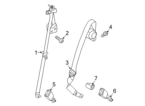 2021 Lincoln Nautilus Rear Seat Belts Diagram