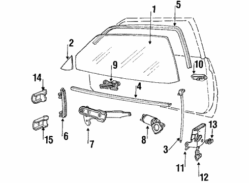 1985 Mercury Capri Window Motor Diagram for H2MZ-99233V94-A
