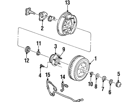 1998 Ford Windstar ABS Sensor, Driver Side Diagram for F58Z-2C204-BA