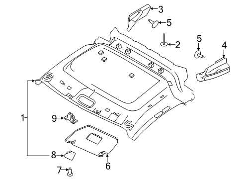 2018 Ford Transit Connect Interior Trim - Roof Diagram 7 - Thumbnail