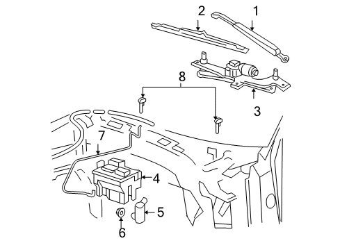 2008 Ford F-150 Wiper & Washer Components Diagram