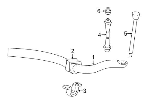 2007 Mercury Mountaineer Stabilizer Bar & Components - Front Diagram