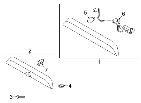 2018 Ford F-250 Super Duty High Mount Lamps Diagram