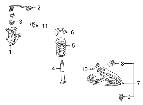 1998 Ford F-250 Front Suspension Components, Stabilizer Bar Diagram 1 - Thumbnail