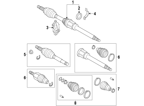 2012 Ford Transit Connect Front Axle Shafts & Joints, Drive Axles Diagram