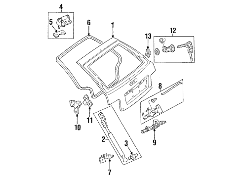1996 Ford Aspire Hinge Diagram for F4BZ5842900A