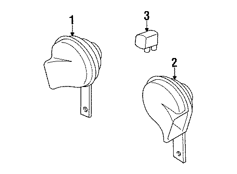 1997 Ford Escort High Note Horn, Passenger Side Diagram for 2W7Z-13800-AA