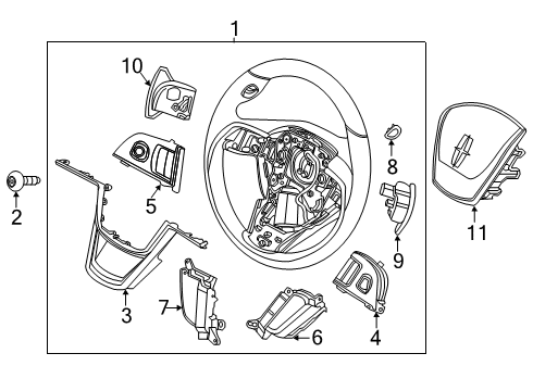 2021 Lincoln Aviator Steering Wheel, Sandstone Diagram for LC5Z-3600-AS