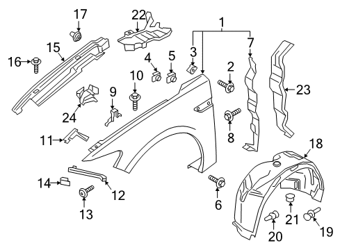 2019 Lincoln Continental Fender & Components Diagram