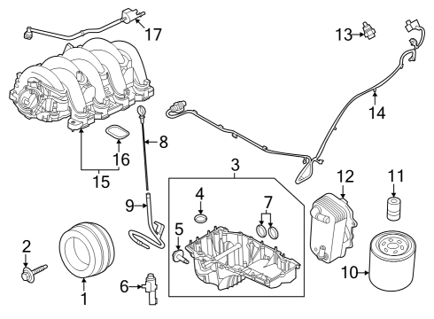 2023 Ford F-350 Super Duty Engine Parts & Mounts, Timing, Lubrication System Diagram 2 - Thumbnail