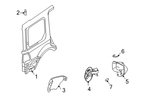 2005 Lincoln Navigator Quarter Panel & Components Diagram