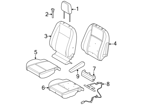 2022 Ford E-Transit Front Seat Components Diagram 1 - Thumbnail