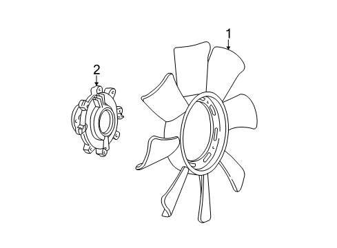 1998 Ford Ranger Cooling System, Radiator, Water Pump, Cooling Fan Diagram 1 - Thumbnail