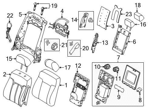 2013 Ford F-250 Super Duty Headrest, Outer Diagram for BC3Z-25611A08-A