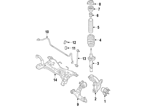 2015 Ford Focus Stabilizer Bar, Front Diagram for DV6Z-5482-A