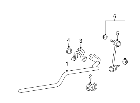 2007 Ford Fusion Stabilizer Bar & Components - Front Diagram