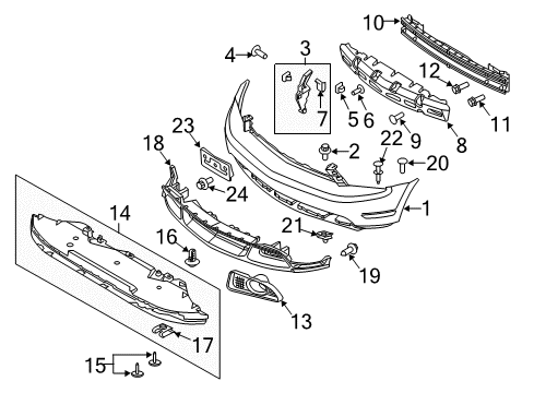 2012 Ford Mustang Valance Panel, Front Diagram for BR3Z-17626-AB