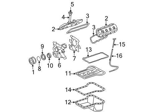 2005 Ford F-250 Super Duty Engine Parts & Mounts, Timing, Lubrication System Diagram 5 - Thumbnail