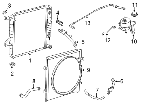 2002 Ford Ranger Radiator & Components Diagram 1 - Thumbnail